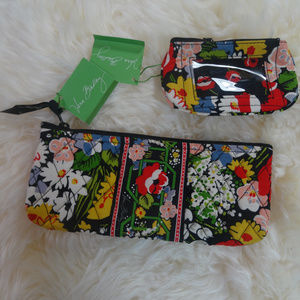 Vera Bradley Poppy Fields Pencil Cosmetic Bag & ID